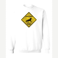Unicorn Crossing — Crewneck Sweatshirt / White