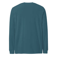 Unisex Long Sleeve Tee - Heather Deep Teal (back)