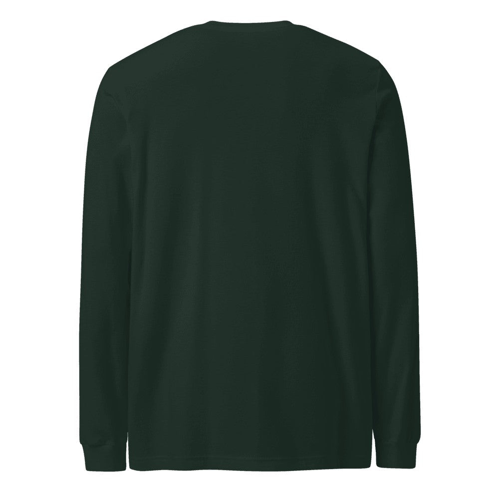 Unisex Long Sleeve Tee - Heather Forest (back)