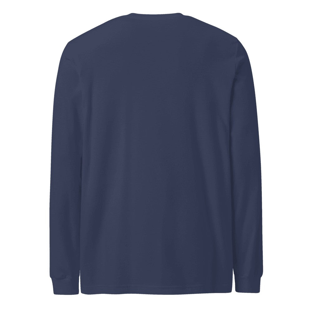 Unisex Long Sleeve Tee - Heather Navy (back)