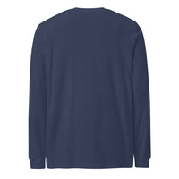 Unisex Long Sleeve Tee - Heather Navy (back)