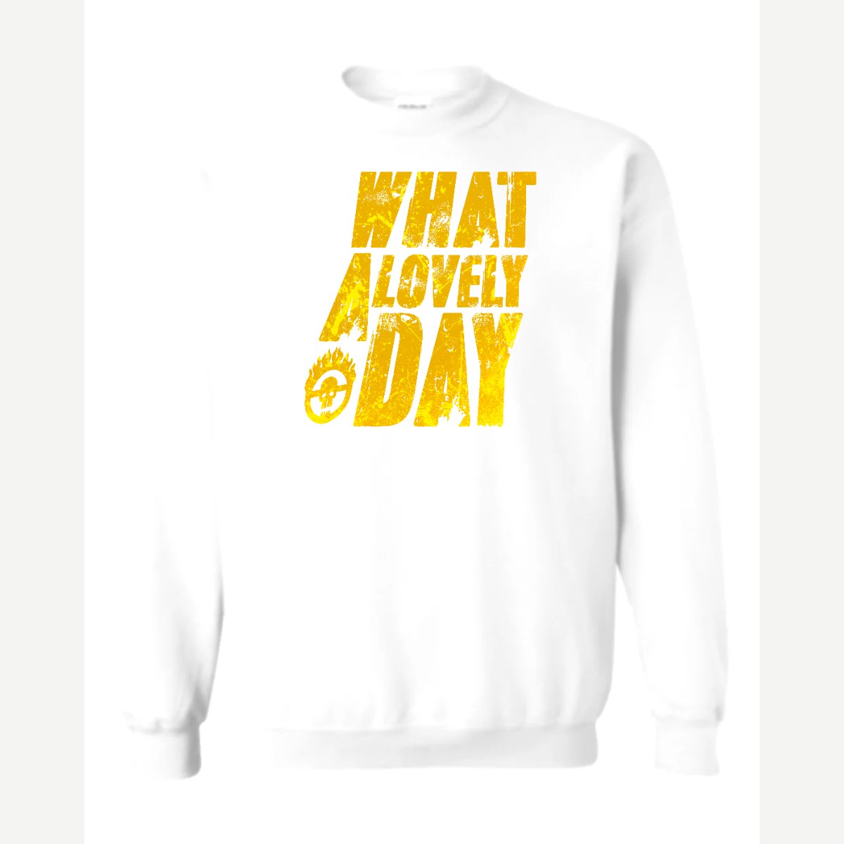 What a Lovely Day — Crewneck Sweatshirt / White