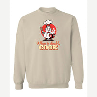 When in Doubt, Cook — Crewneck Sweatshirt / Sand