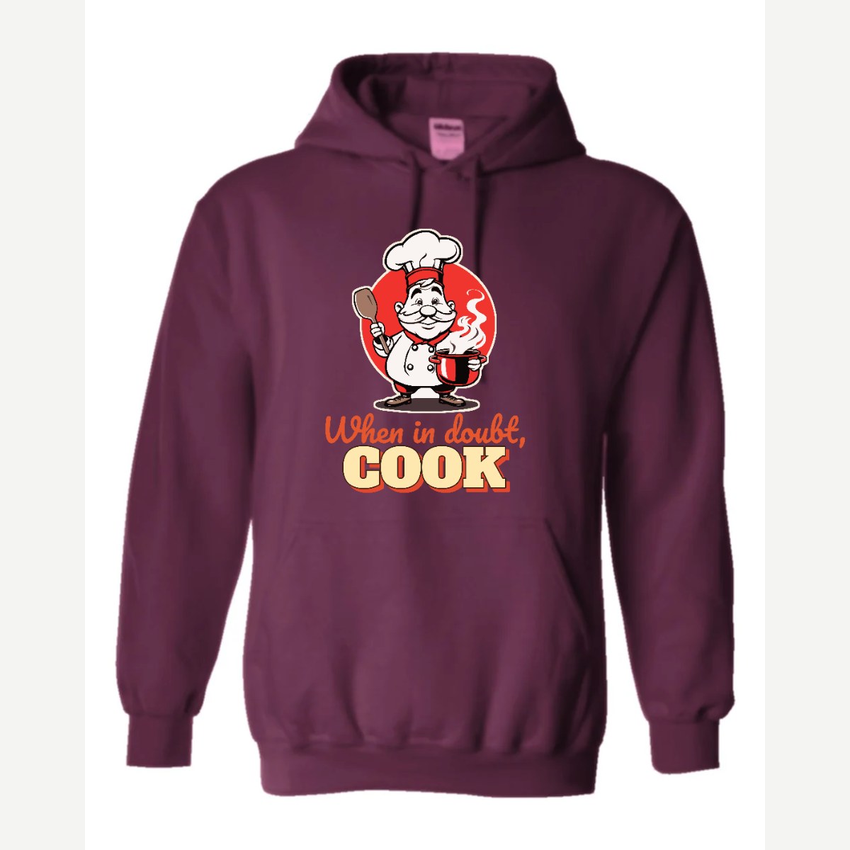 When in Doubt, Cook — Hoodie / Maroon