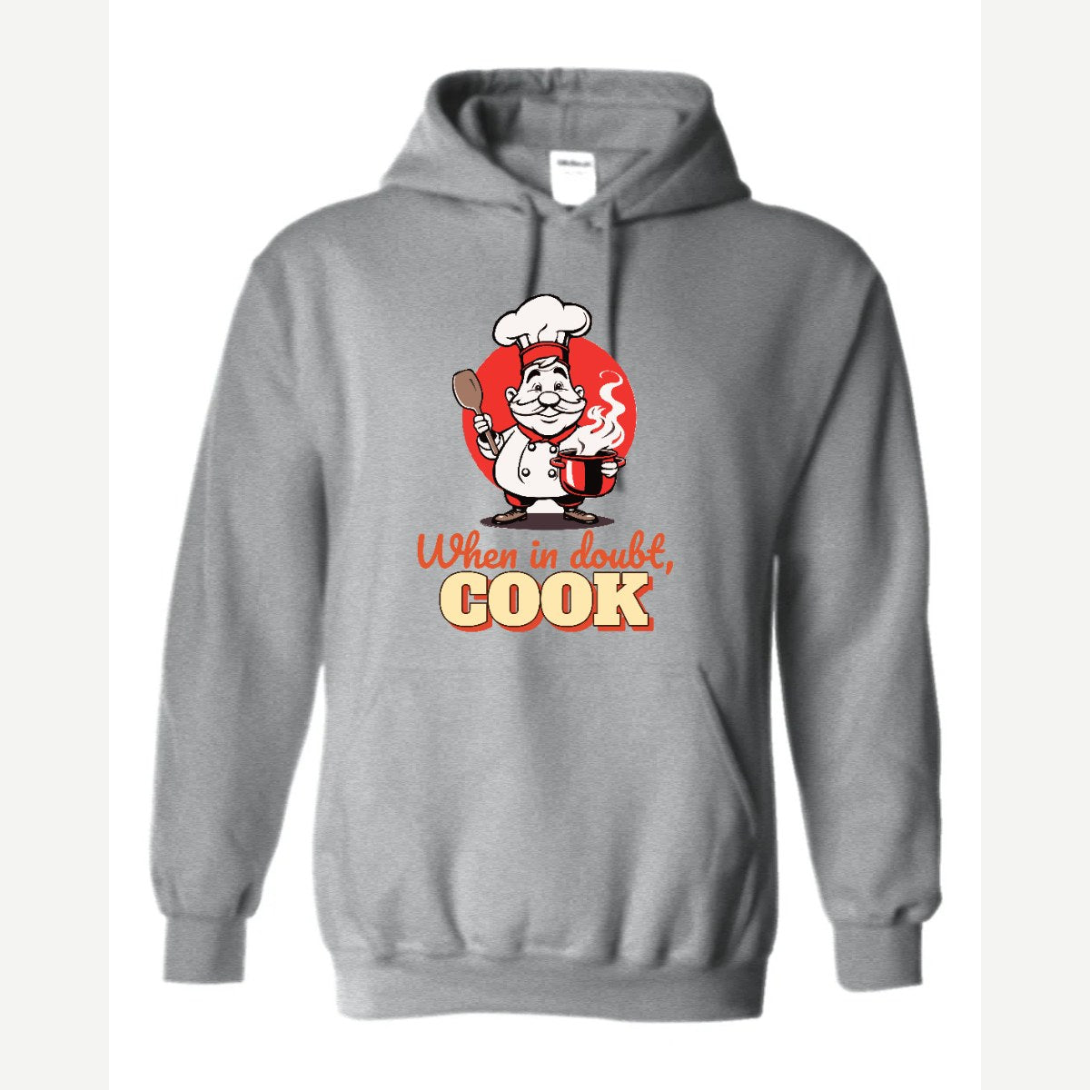 When in Doubt, Cook — Hoodie / Sport Grey
