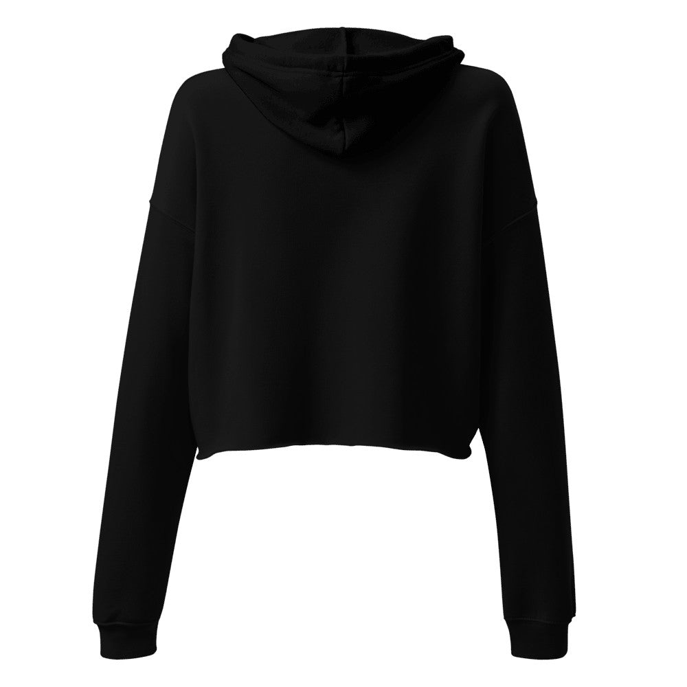 Women's Custom Cropped Hoodie (Bella+Canvas 7502) - Black (back)