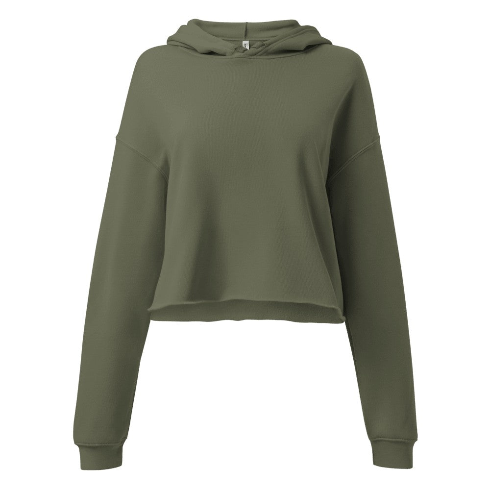 Women's Custom Cropped Hoodie (Bella+Canvas 7502) - Military Green