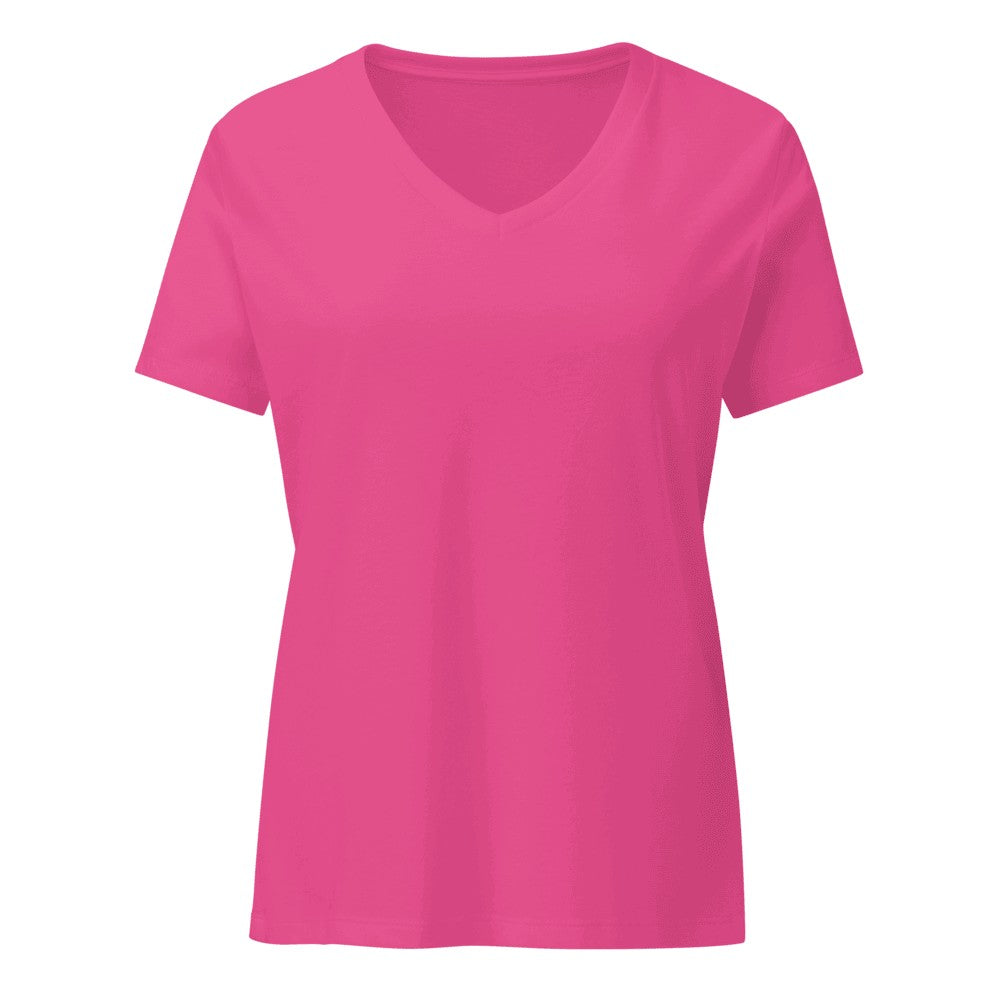 Women's Relaxed Custom V-Neck (Bella+Canvas 6405CVC) - Berry