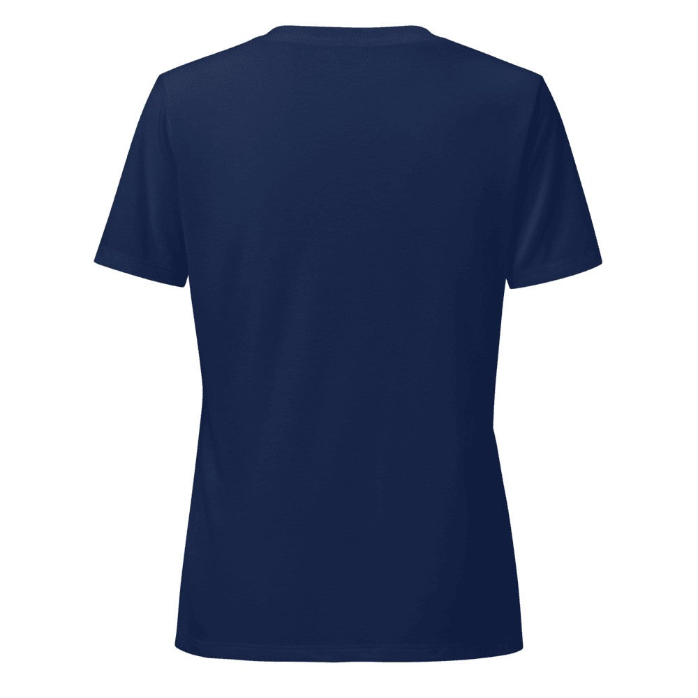 Women's Relaxed Custom V-Neck (Bella+Canvas 6405CVC) - Heather Navy (back)
