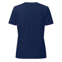 Women's Relaxed Custom V-Neck (Bella+Canvas 6405CVC) - Heather Navy (back)