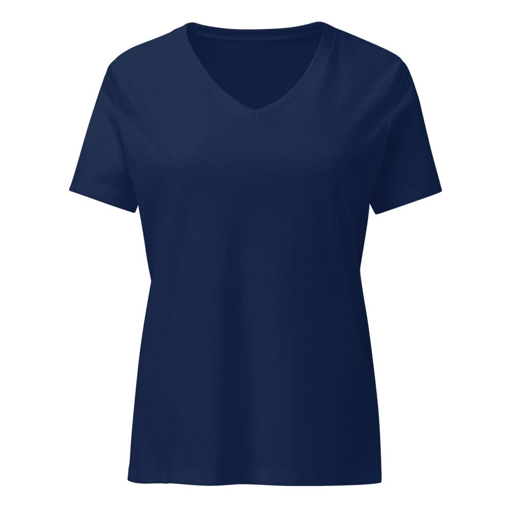Women's Relaxed Custom V-Neck (Bella+Canvas 6405CVC) - Heather Navy