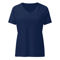 Women's Relaxed Custom V-Neck (Bella+Canvas 6405CVC) - Heather Navy