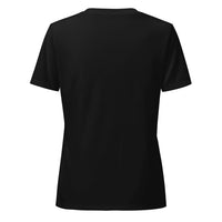 Women's Relaxed Custom V-Neck (Bella+Canvas 6405CVC) - Solid Black Blend (back)
