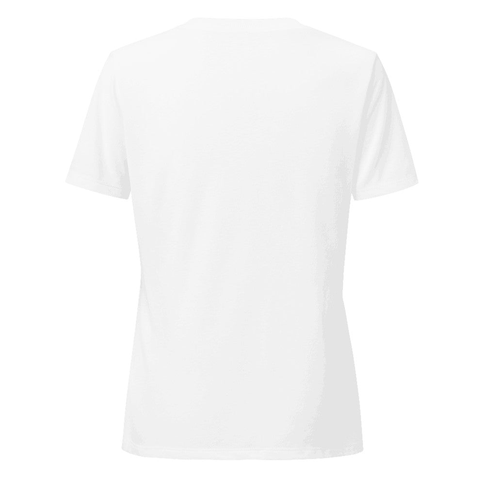 Women's Relaxed Custom V-Neck (Bella+Canvas 6405CVC) - Solid White Blend (back)