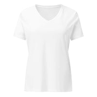 Women's Relaxed Custom V-Neck (Bella+Canvas 6405CVC) - Solid White Blend