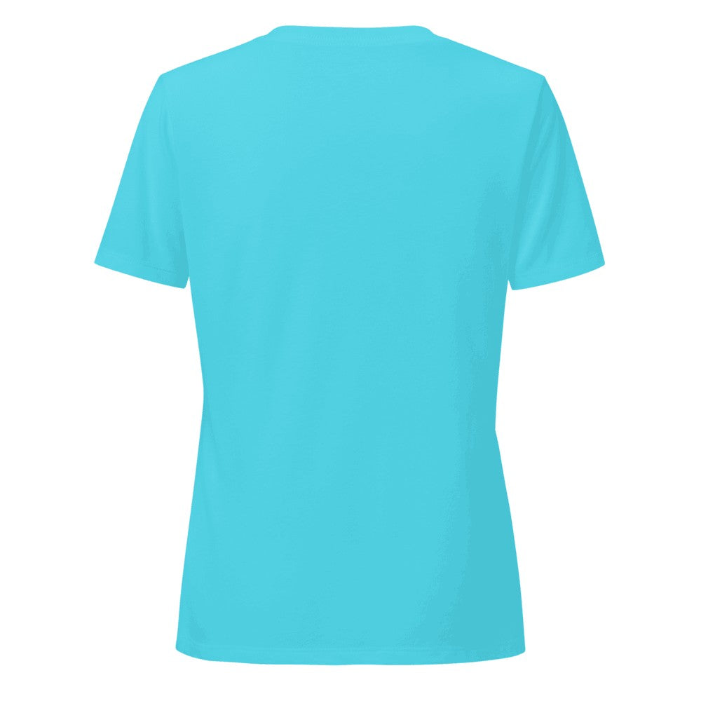 Women's Relaxed Custom V-Neck (Bella+Canvas 6405CVC) - Turquoise (back)