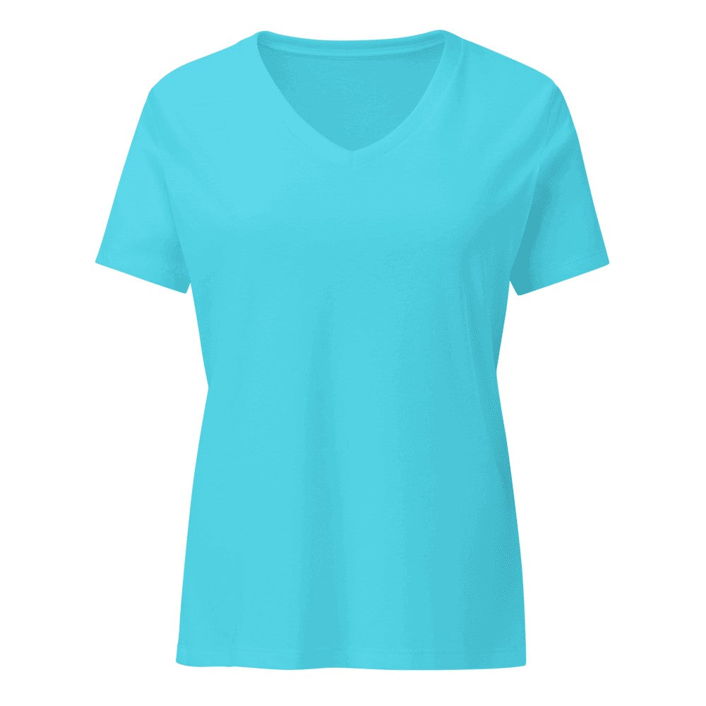 Women's Relaxed Custom V-Neck (Bella+Canvas 6405CVC) - Turquoise