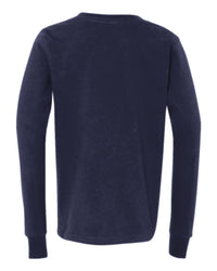 Youth Custom Long Sleeve T-Shirt (Bella+Canvas 3501Y) - Navy (back)