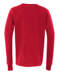 Youth Custom Long Sleeve T-Shirt (Bella+Canvas 3501Y) - Red (back)